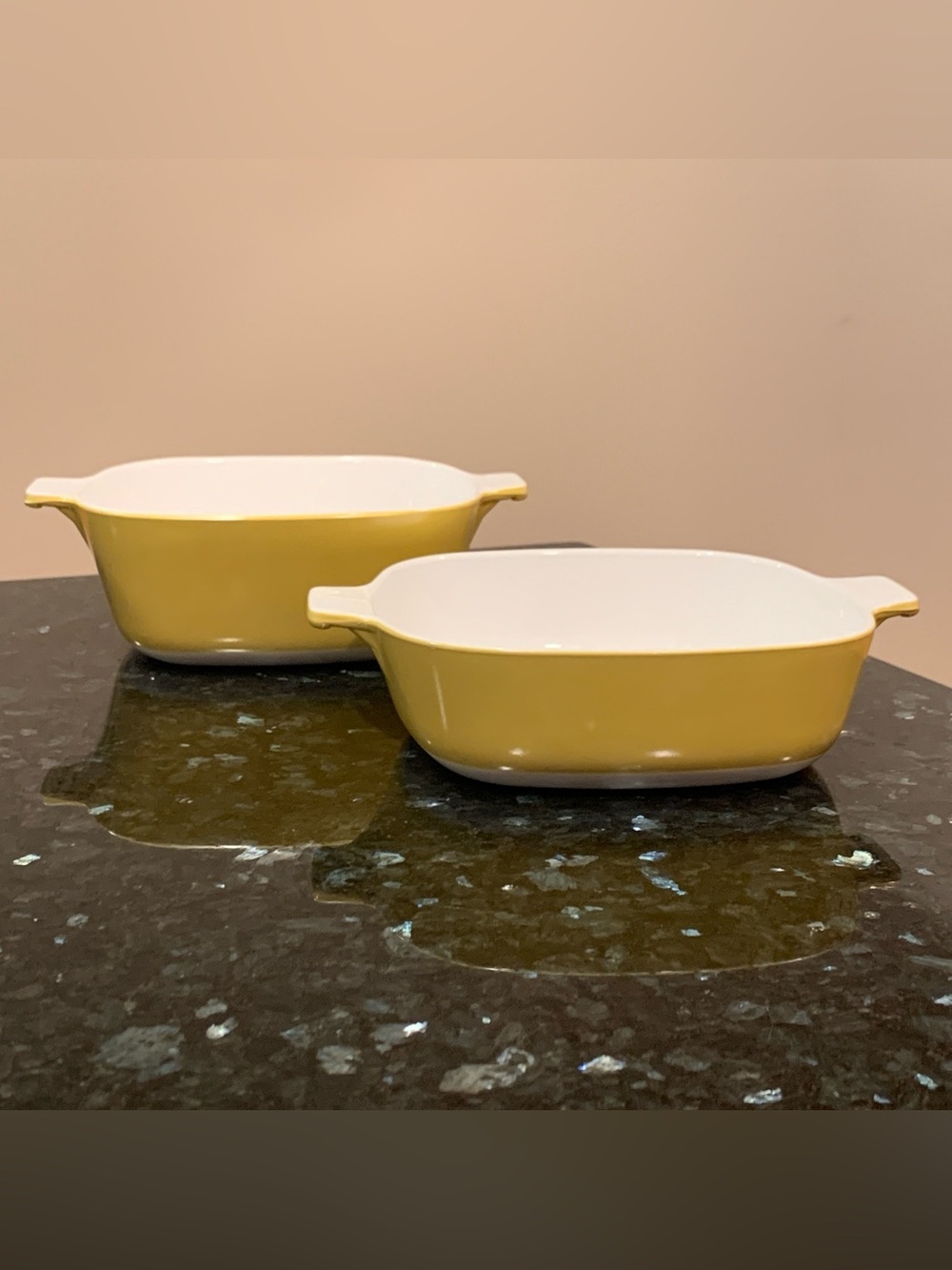 Vintage Corning Ware Harvest Gold Yellow Casserole Set P-1-B 1 Qt & P-1½-B 1½ Qt